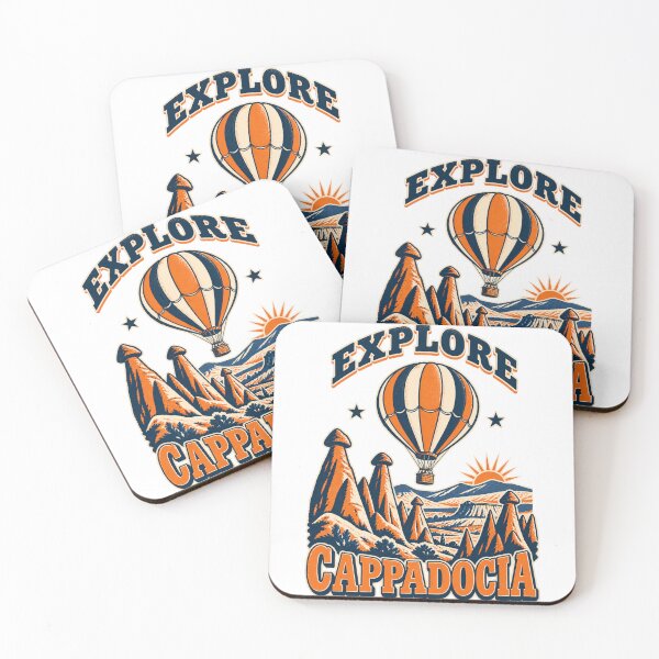 Item preview, Explore Cappadocia Retro Outdoor T-Shirt | Hot Air Balloon Turkey Travel Graphic designed and sold by DreamPaw Studio.