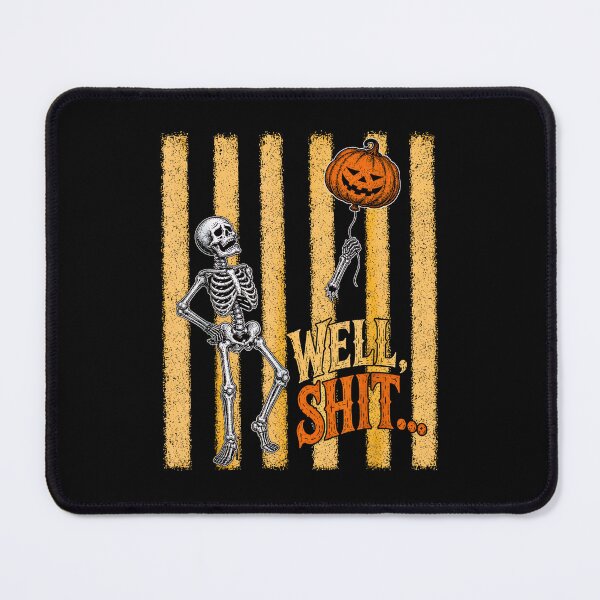 Item preview, Well Shit Funny Skeleton Chasing Pumpkin Balloon Halloween designed and sold by NinigFox.
