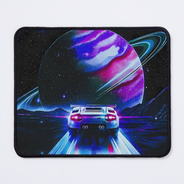 Item preview, Retro Synthwave Supercar Driving Toward Planet designed and sold by RobertJes.