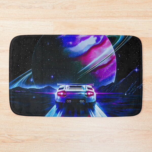 Item preview, Retro Synthwave Supercar Driving Toward Planet designed and sold by RobertJes.