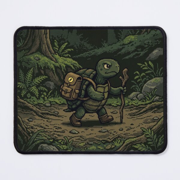 Item preview, Slow and Steady Wins the Nap – Adventure Turtle Pixel Art designed and sold by Arobinoz.