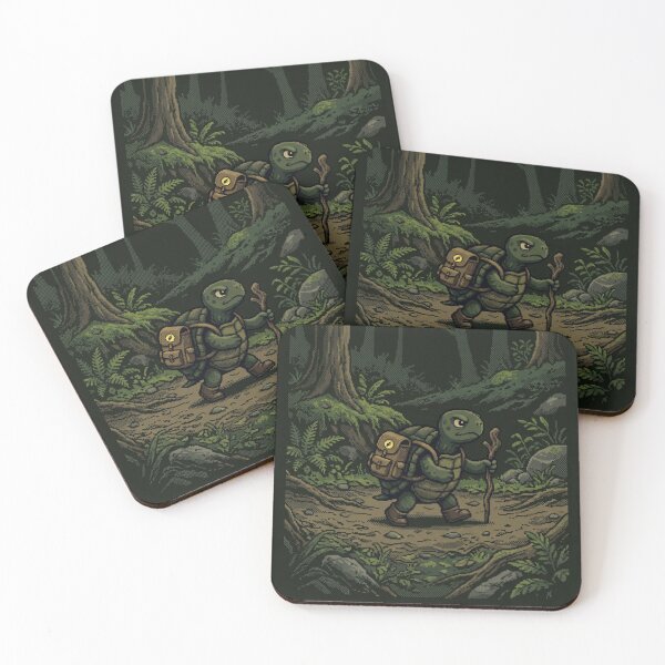 Item preview, Slow and Steady Wins the Nap – Adventure Turtle Pixel Art designed and sold by Arobinoz.