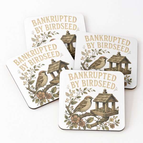 Item preview, Funny Bird Lover, BANKRUPTED BY BIRDSEED, Backyard Birdwatching Gift, Bird Feeder Graphic, Sparrow Fan design designed and sold by ANTHAR.