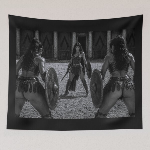 Item preview, Spartan Warrior Standoff – Black & White Ancient Greece Arena Art designed and sold by Ancient-Era.
