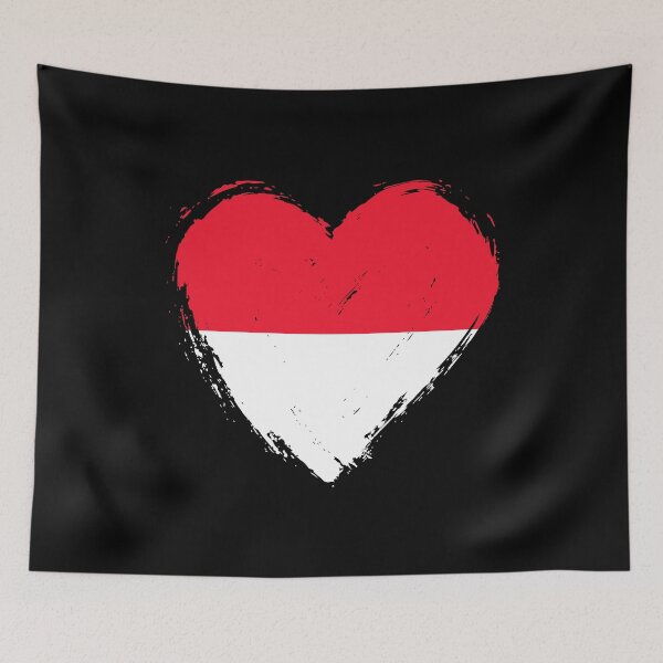 Item preview, Distressed Monaco Flag Heart MC designed and sold by shitpostee.