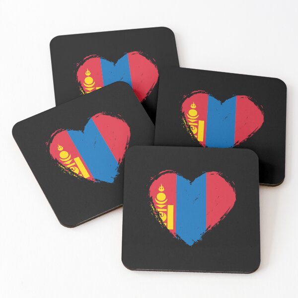 Item preview, Distressed Mongolia Flag Heart MN designed and sold by shitpostee.