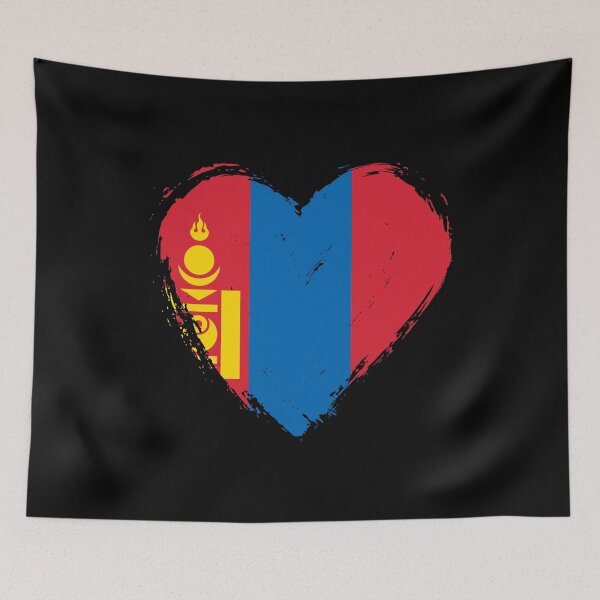 Item preview, Distressed Mongolia Flag Heart MN designed and sold by shitpostee.