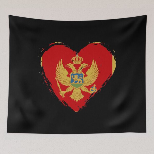 Item preview, Distressed Montenegro Flag Heart ME designed and sold by shitpostee.
