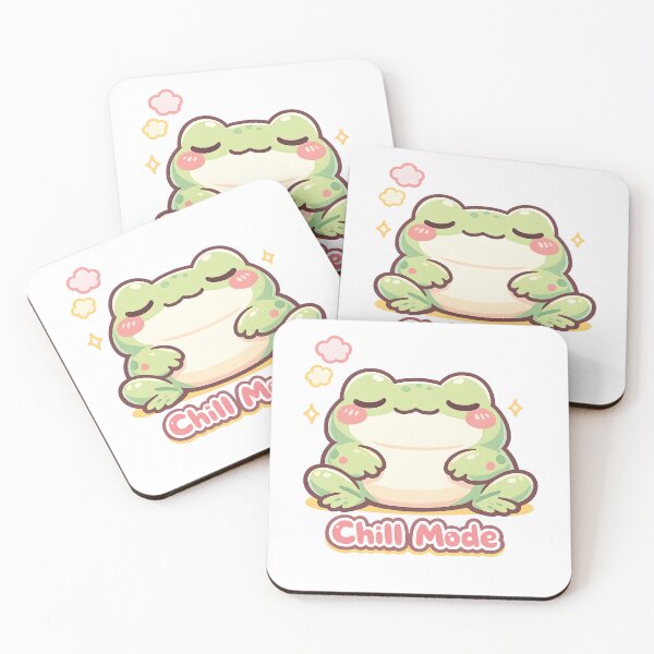 Item preview, Kawaii Chill Mode Frog Sticker - Cute Zen Amphibian  designed and sold by OuSfian1.