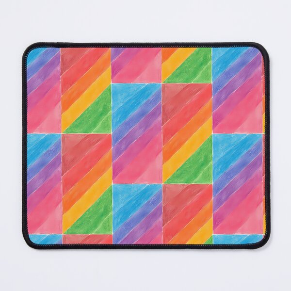 Item preview, Bold Rainbow Abstract Diagonal Stripes Geometric Color Block Art designed and sold by QCena.