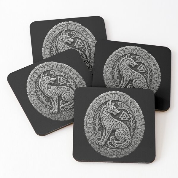 Item preview, Northern Fox Runestone – Scandinavian Fox and Valknut designed and sold by OblivionRise.