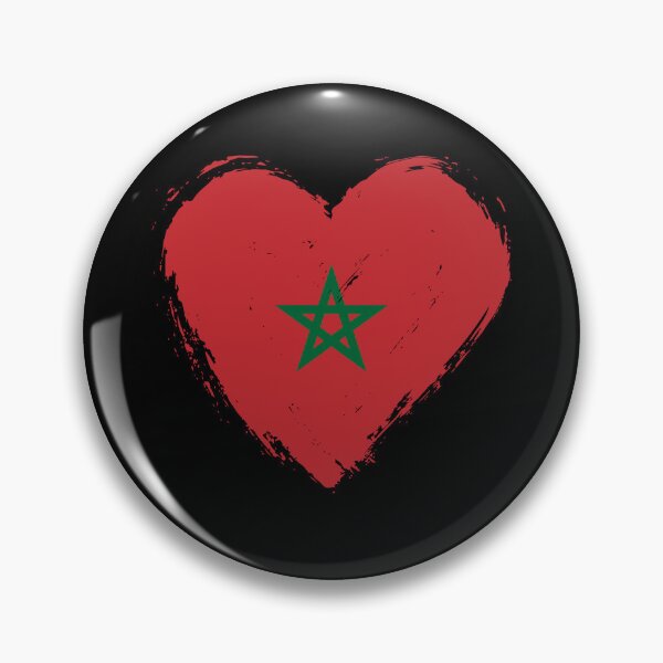 Item preview, Distressed Morocco Flag Heart MA designed and sold by shitpostee.