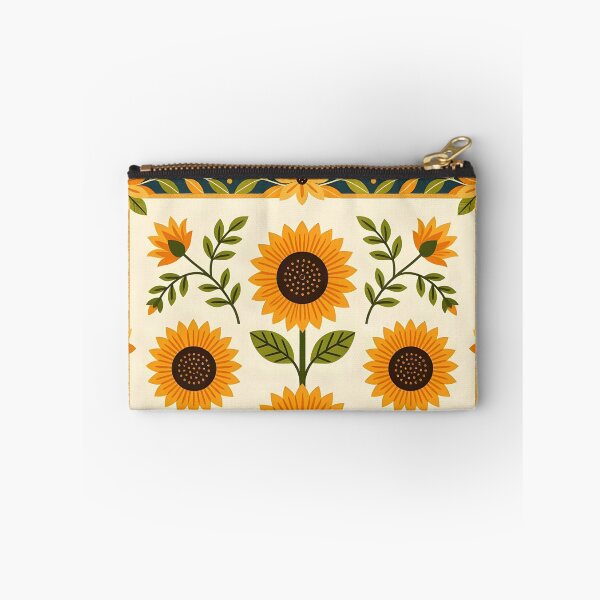 Item preview, Flower quilt grid with fall sunflowers and pumpkins. designed and sold by Ponted.