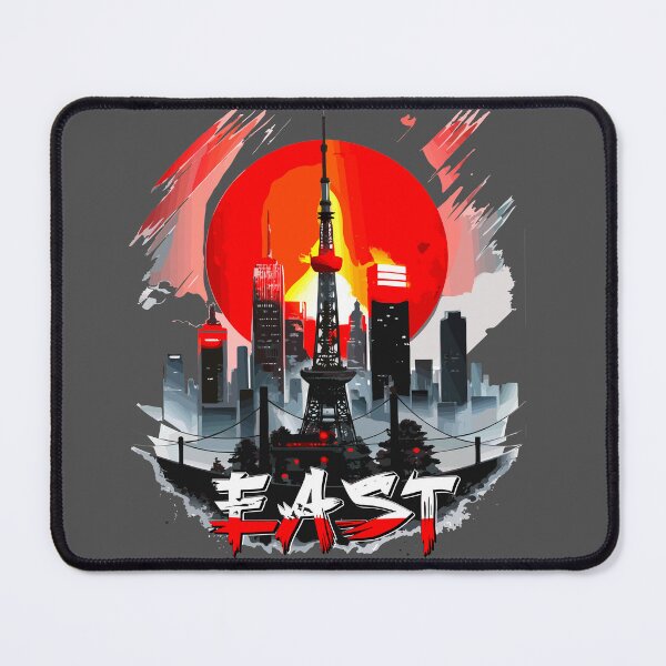 Item preview, Tokyo Red Sun – Japanese City Skyline Streetwear Graphic designed and sold by VikArtStudio.