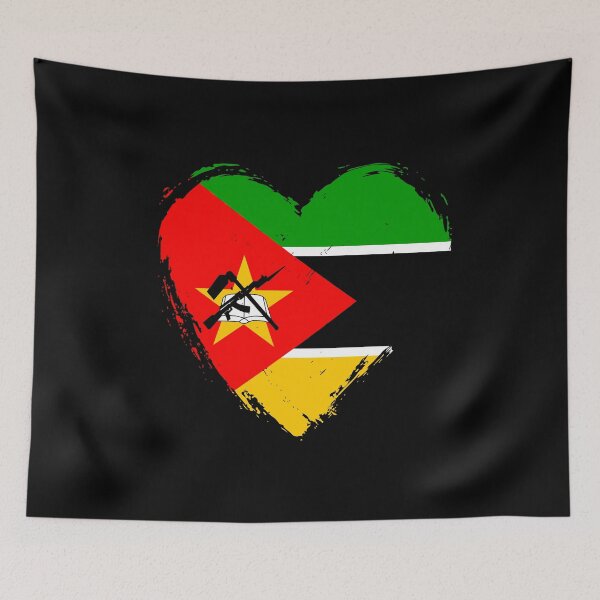 Item preview, Distressed Mozambique Flag Heart MZ designed and sold by shitpostee.