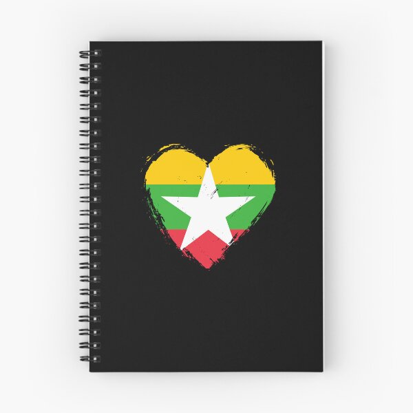 Item preview, Distressed Myanmar Flag Heart MM designed and sold by shitpostee.