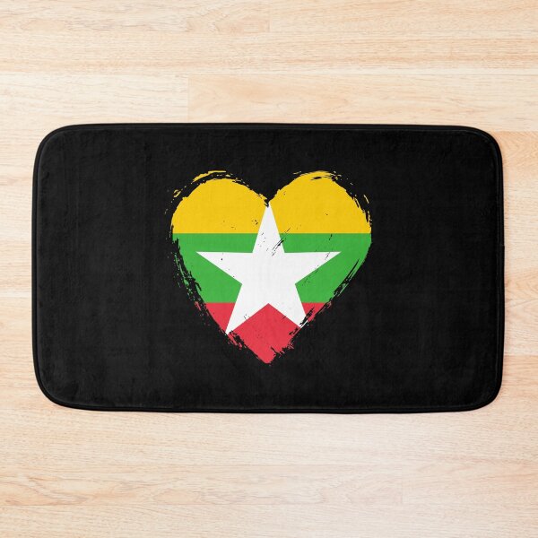 Item preview, Distressed Myanmar Flag Heart MM designed and sold by shitpostee.