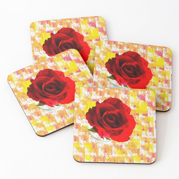 Item preview, Handpainted Red Rose Mixed Media Botanical Art designed and sold by BalkanBloomArt.