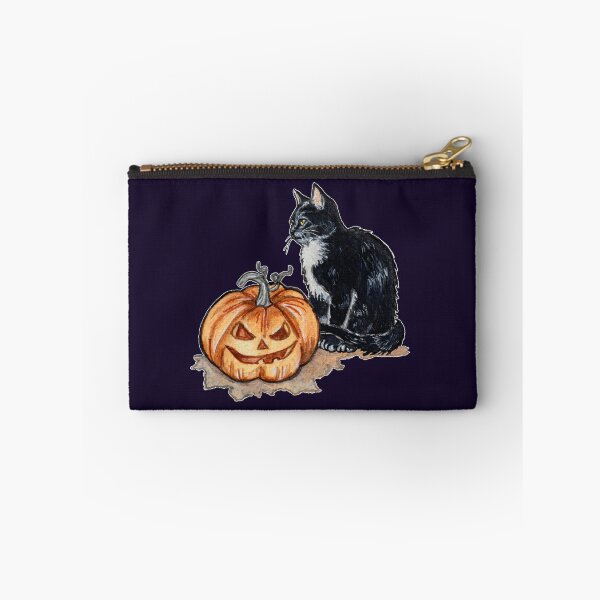 Item preview, Black Cat Pumpkin Jack O Lantern Halloween Watercolor designed and sold by esmavart.