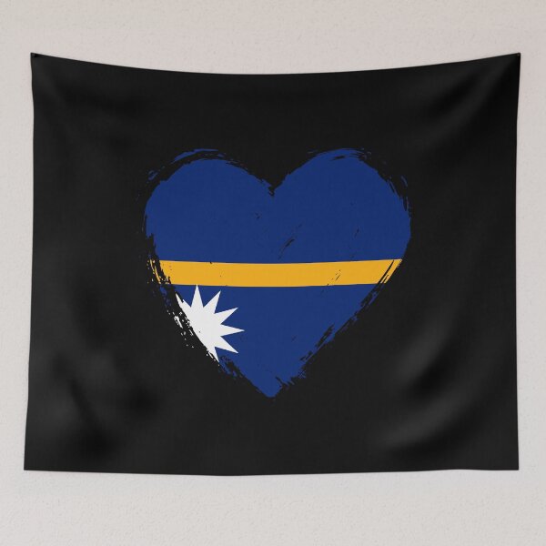 Item preview, Distressed Nauru Flag Heart NR designed and sold by shitpostee.
