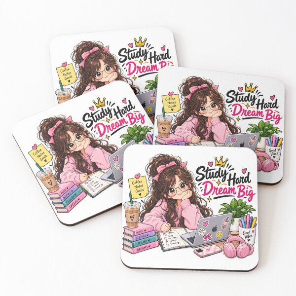 Item preview, Study Hard Dream Big Cute Student Girl Sticker | Study Motivation Sticker designed and sold by Genzfirevibes.