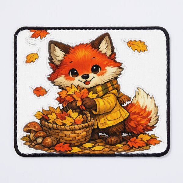 Item preview, Autumn Fox Gathering Leaves Stickers designed and sold by ANNART1602.