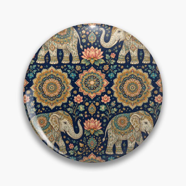Item preview, Elephant Mandala Seamless Pattern – Indian Boho Floral Elephant Textile Design designed and sold by lavanya11.