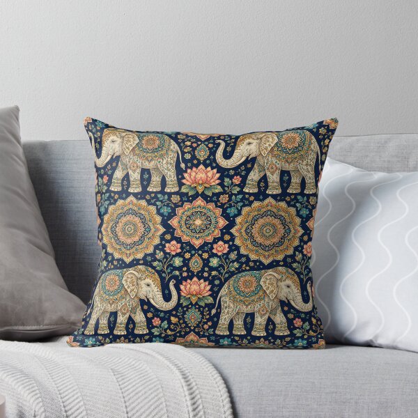 Item preview, Elephant Mandala Seamless Pattern – Indian Boho Floral Elephant Textile Design designed and sold by lavanya11.