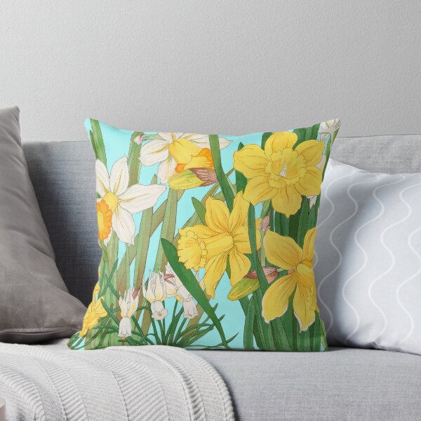 Item preview, Vintage Japanese Woodblock Botanical Daffodils Painting by Tanigami Konan designed and sold by Itaya Art.