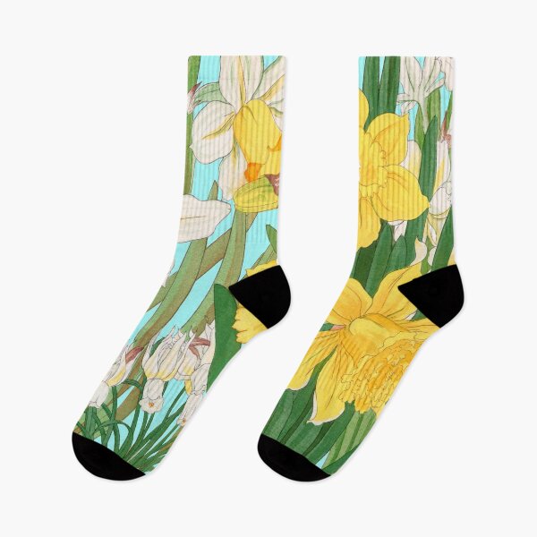 Item preview, Vintage Japanese Woodblock Botanical Daffodils Painting by Tanigami Konan designed and sold by Itaya Art.