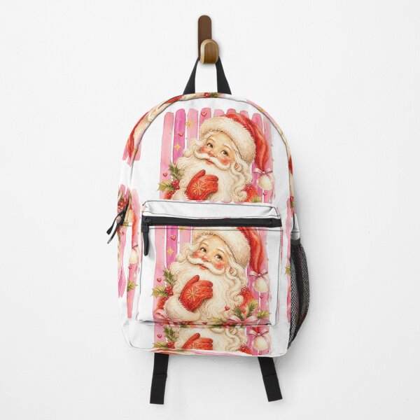 Item preview, Pink Striped Santa Watercolor Santa with Coquette Bows designed and sold by Pattranit56.