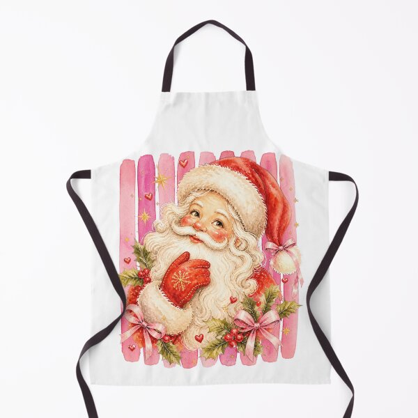 Item preview, Pink Striped Santa Watercolor Santa with Coquette Bows designed and sold by Pattranit56.