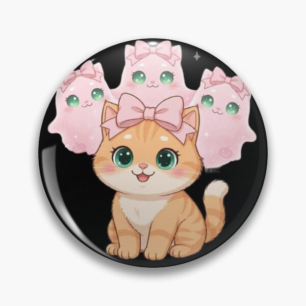 Item preview, Luna And Her Ghost Friends - Cute Pink Halloween Cat designed and sold by Moody Vibes Studio.