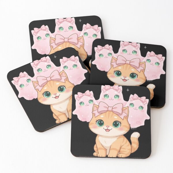 Item preview, Luna And Her Ghost Friends - Cute Pink Halloween Cat designed and sold by Moody Vibes Studio.