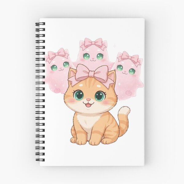 Item preview, Luna And Her Ghost Friends - Cute Pink Halloween Cat designed and sold by Moody Vibes Studio.