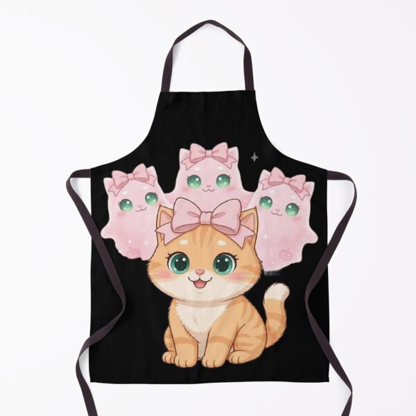 Item preview, Luna And Her Ghost Friends - Cute Pink Halloween Cat designed and sold by Moody Vibes Studio.