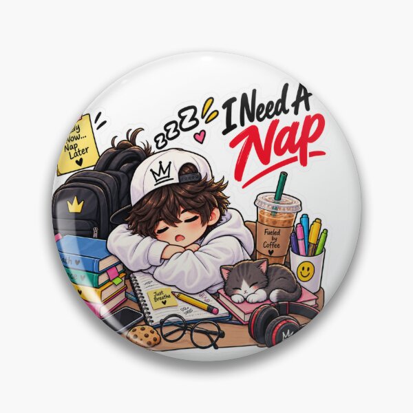 Item preview, I Need A Nap Cute Student Anime Sticker | Funny Study Life Sticker designed and sold by Genzfirevibes.