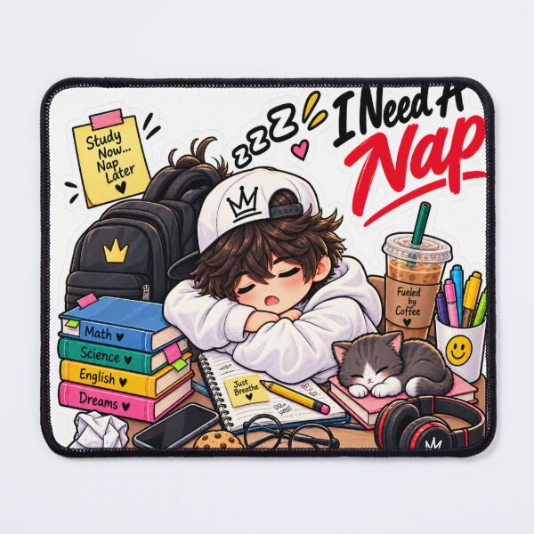 Item preview, I Need A Nap Cute Student Anime Sticker | Funny Study Life Sticker designed and sold by Genzfirevibes.