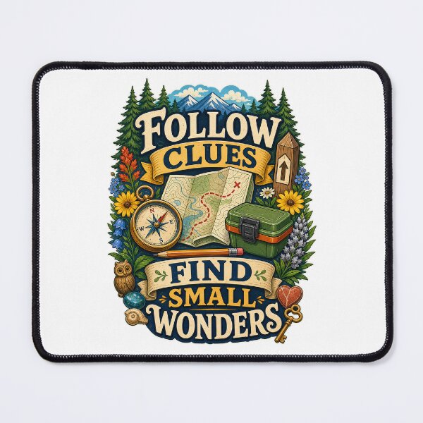 Item preview, Follow Clues Find Small Wonders Geocaching Art designed and sold by CheerfulNest.