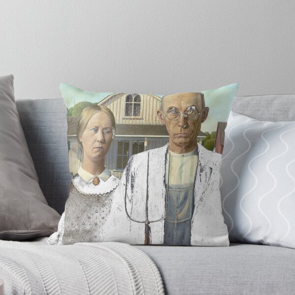 Item preview, American Gothic By Grant Wood Oil On Beaverboard 1 designed and sold by Demakusan.