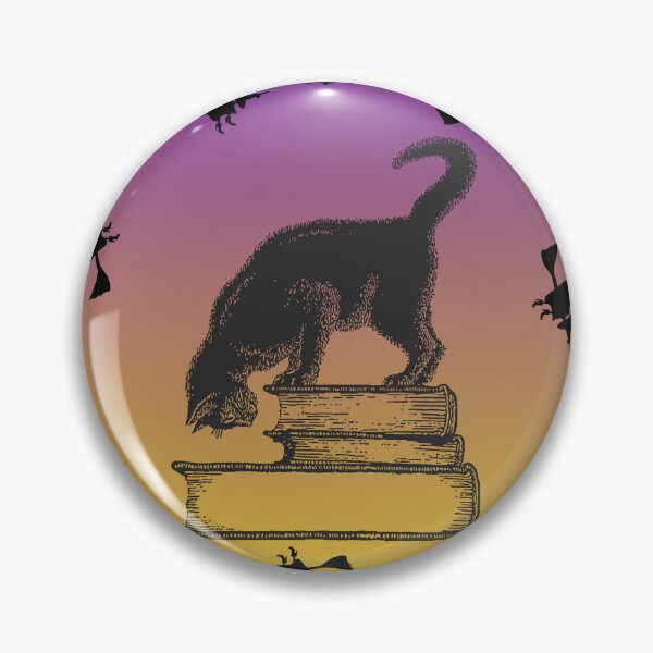 Item preview, Black cat and witches riding broomsticks designed and sold by CursedButCute1.
