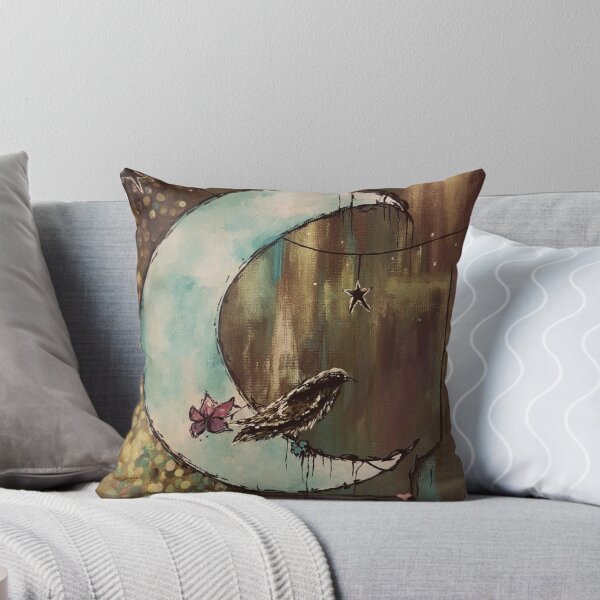 Item preview, Lullaby Moon Crow Crescent Fantasy Painting designed and sold by ArtistsAtticWI.