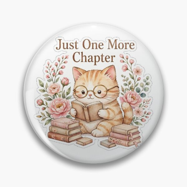 Item preview, Just One More Chapter - Bookish Cat Mom - Cozy Floral Reading Cat - Book Lover Gift designed and sold by JL Studio - Cozy Arts.