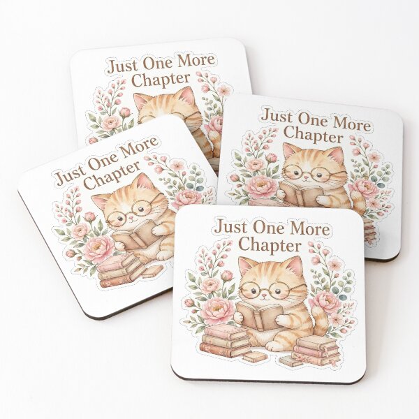Item preview, Just One More Chapter - Bookish Cat Mom - Cozy Floral Reading Cat - Book Lover Gift designed and sold by JL Studio - Cozy Arts.