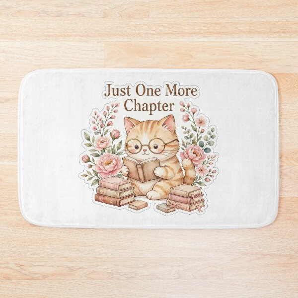 Item preview, Just One More Chapter - Bookish Cat Mom - Cozy Floral Reading Cat - Book Lover Gift designed and sold by JL Studio - Cozy Arts.
