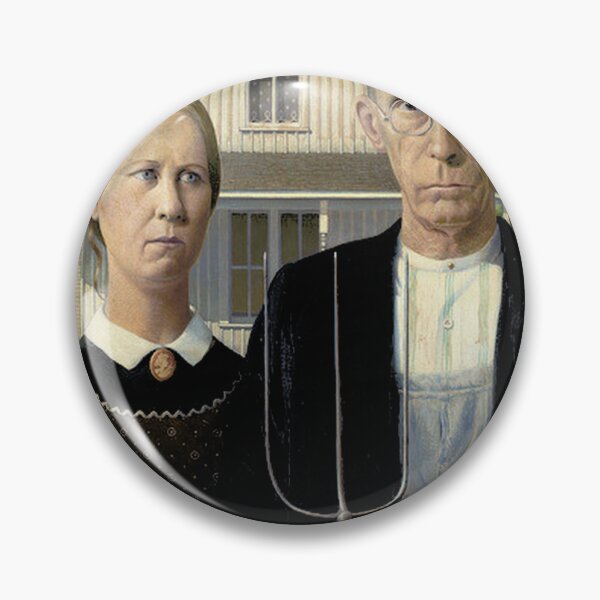 Item preview, American Gothic By Grant Wood Oil On Beaverboard 1 designed and sold by Tomeart <3.