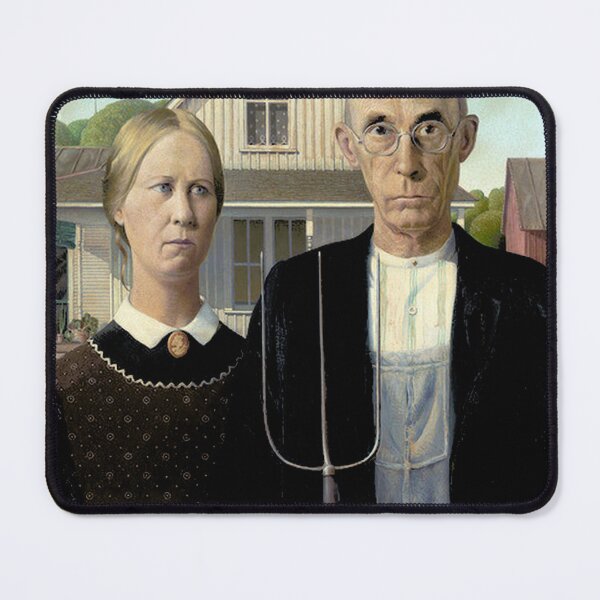 Item preview, American Gothic By Grant Wood Oil On Beaverboard 1 designed and sold by Tomeart <3.