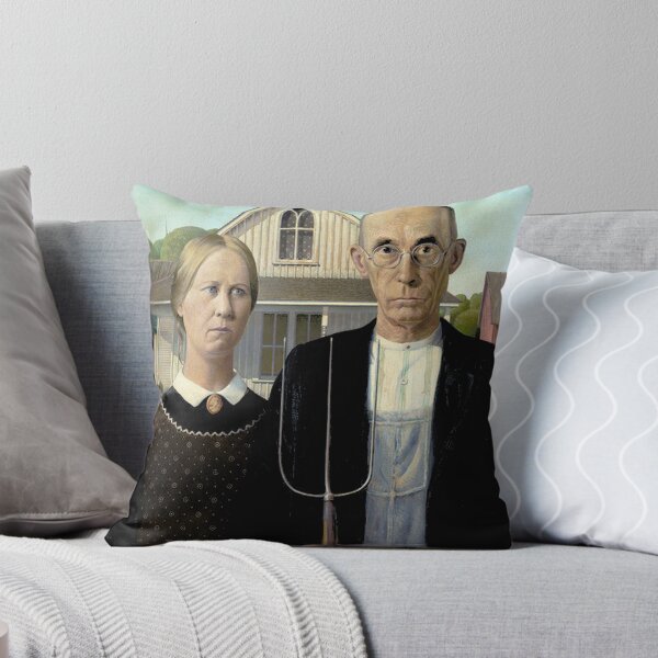 Item preview, American Gothic By Grant Wood Oil On Beaverboard 1 designed and sold by Tomeart <3.