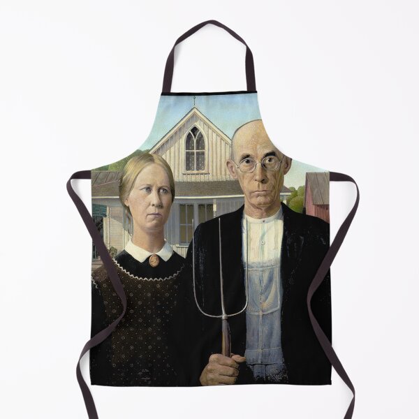 Item preview, American Gothic By Grant Wood Oil On Beaverboard 1 designed and sold by Tomeart <3.