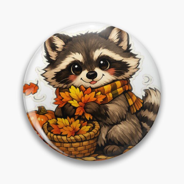 Item preview, Cozy Autumn Raccoon Sticker designed and sold by ANNART1602.